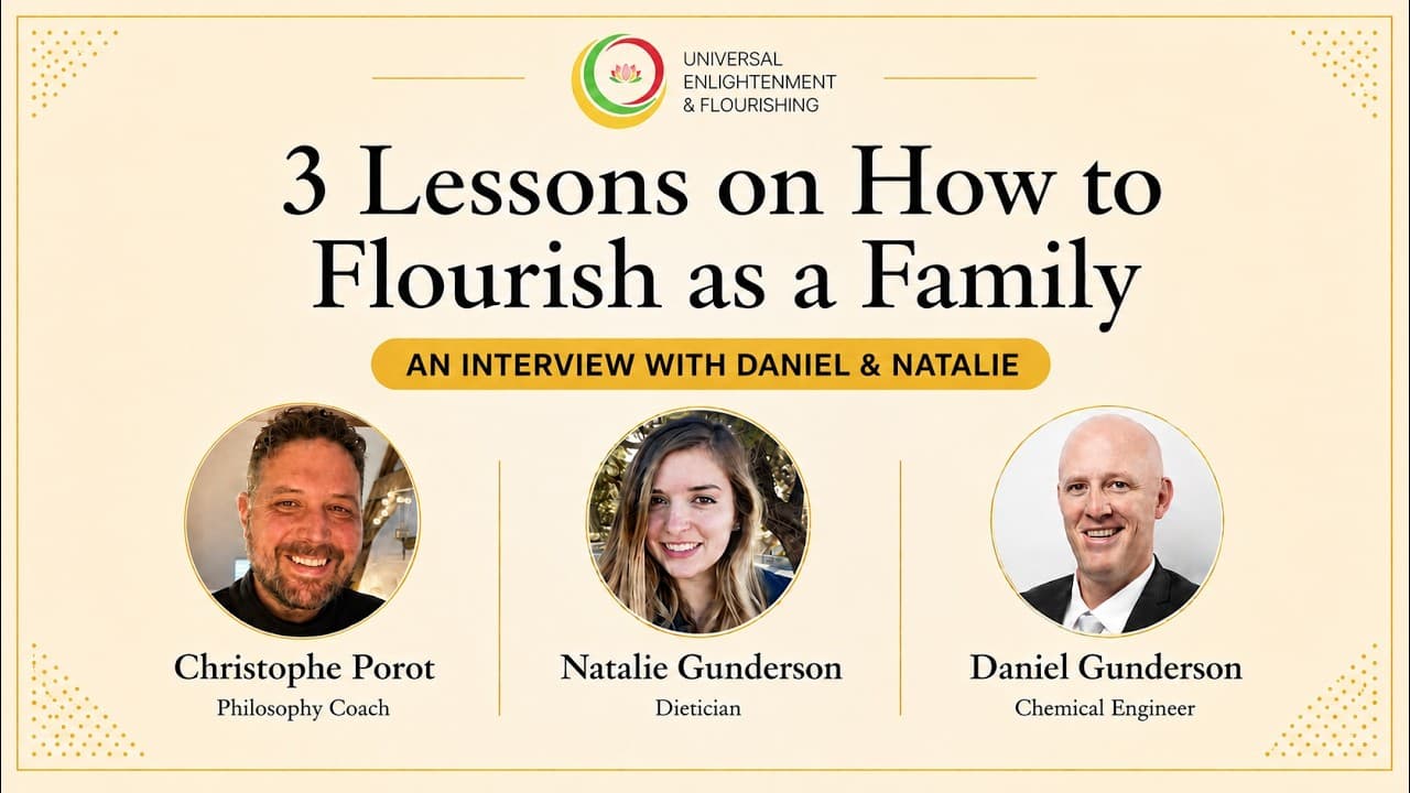 UEF Podcast cover: 3 Lessons on How to Flourish as a Family, an interview with Daniel and Natalie Gundersen