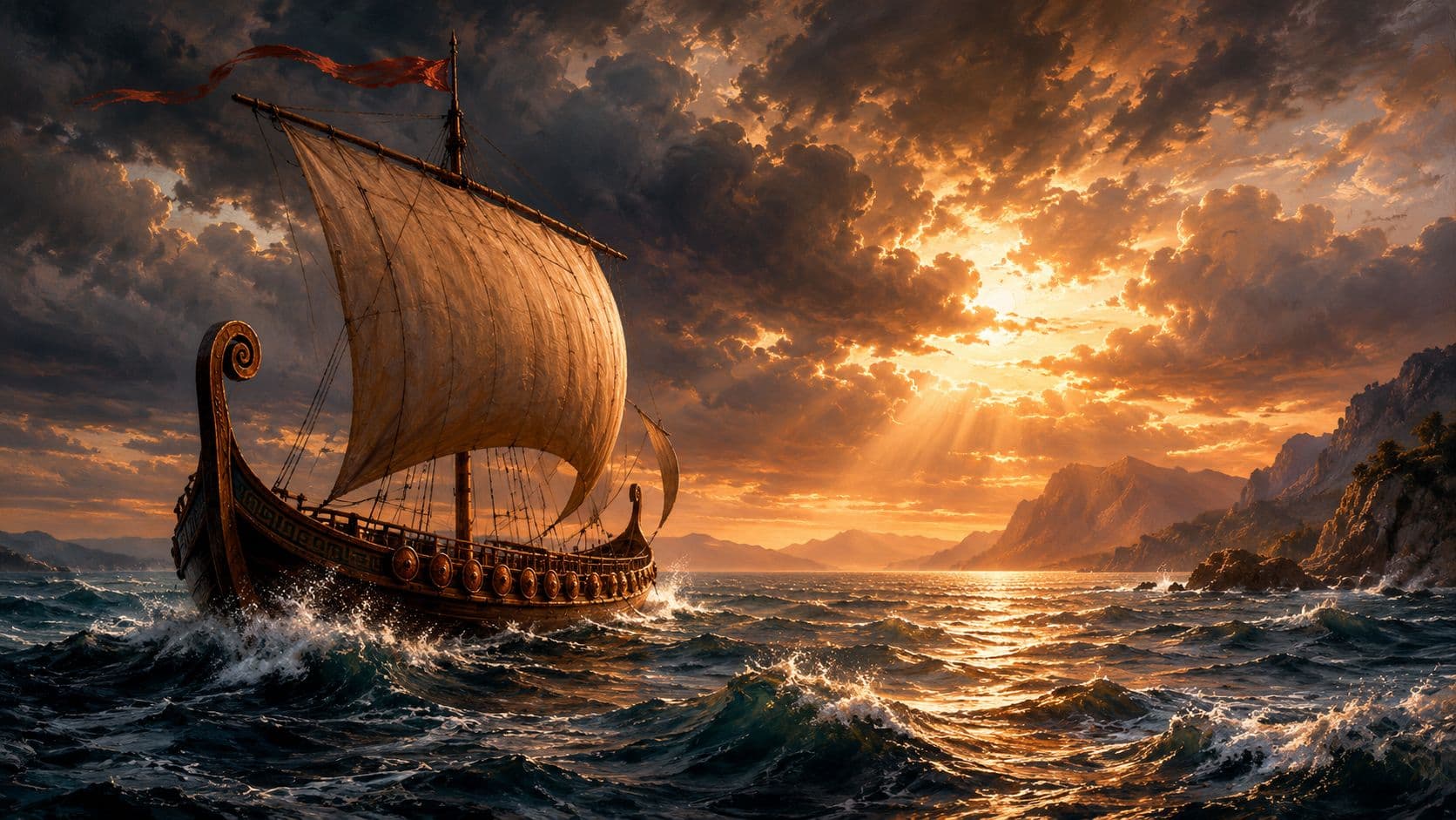Odysseus's 10-year voyage home